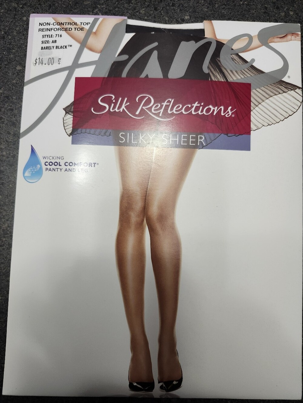 Hanes Silk Reflections Sheer Hosiery - Barely Black